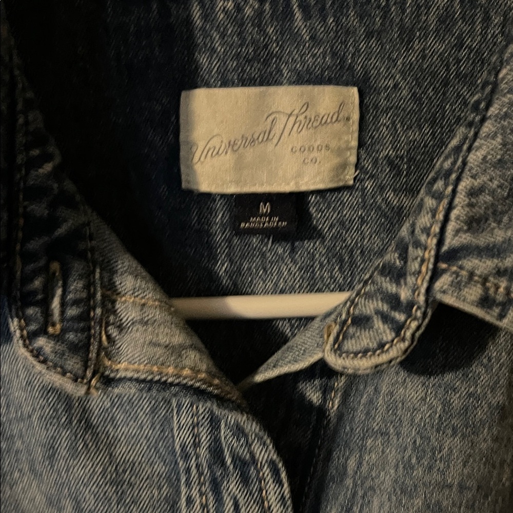 Universal Thread Denim Button-Up Cropped Jacket - image 3
